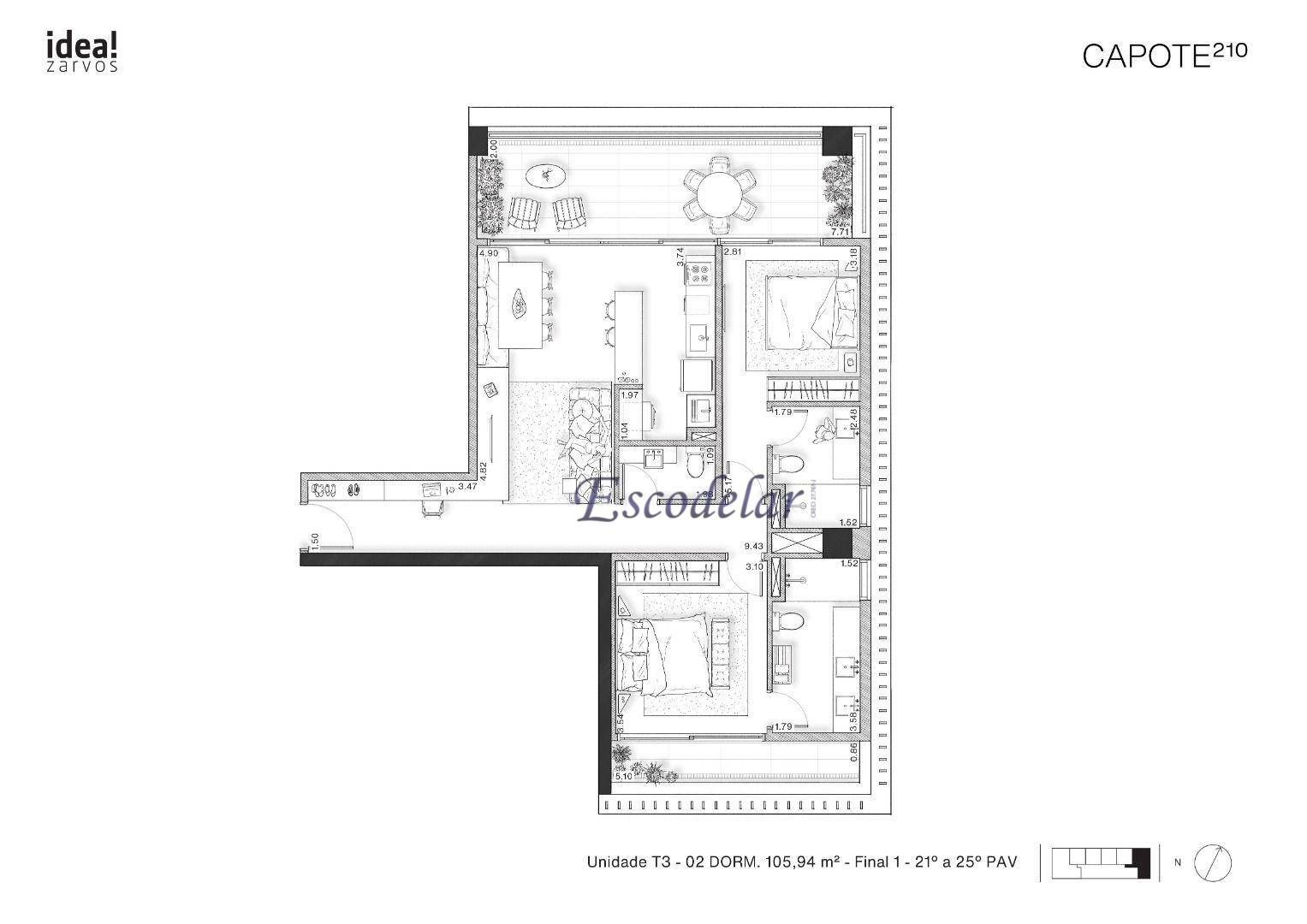 Apartamento à venda com 2 quartos, 105m² - Foto 12