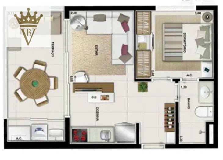 Apartamento à venda com 2 quartos, 69m² - Foto 7