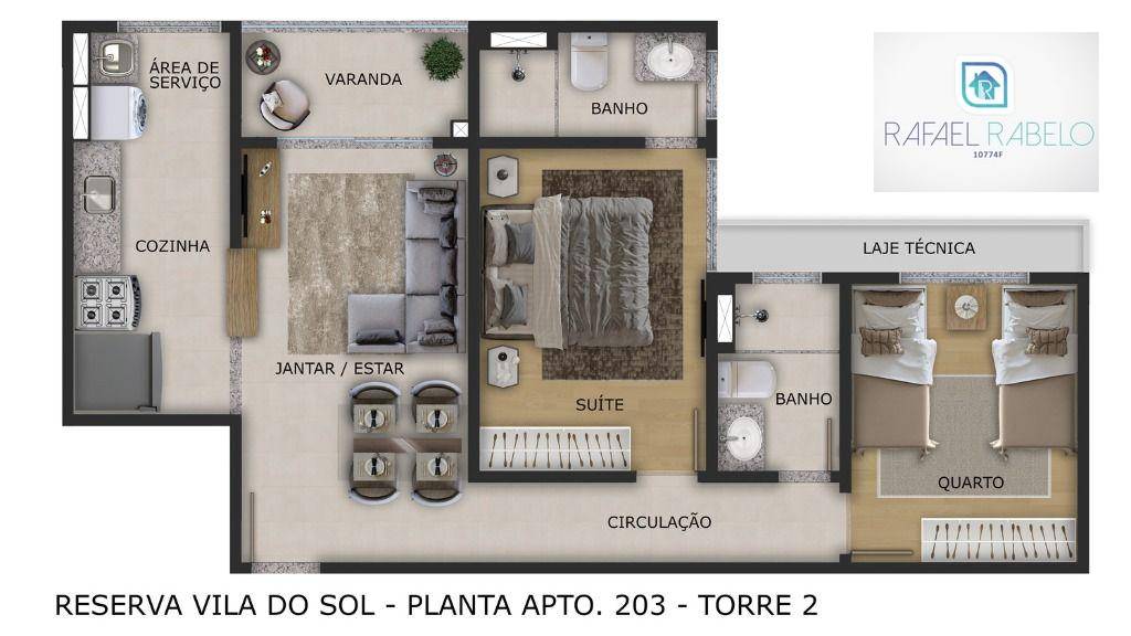 Apartamento à venda com 2 quartos, 54m² - Foto 8