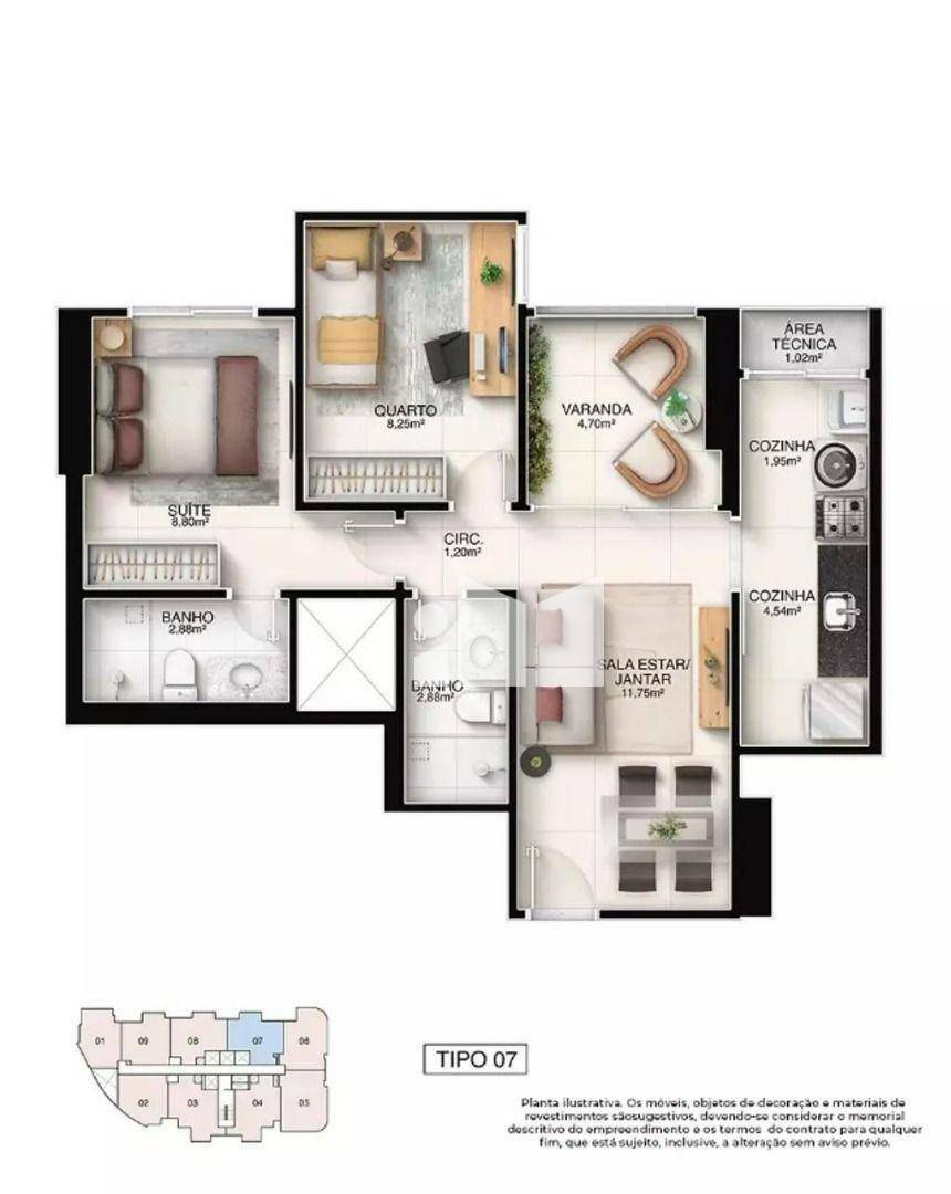 Apartamento à venda com 2 quartos, 60m² - Foto 12