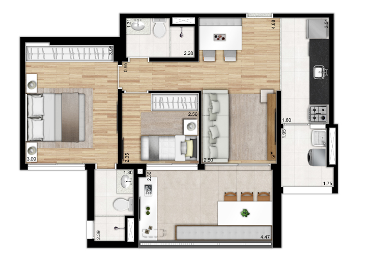 Apartamento à venda com 2 quartos, 73m² - Foto 10