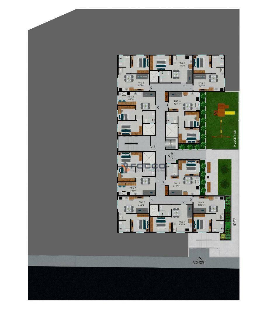 Apartamento à venda com 2 quartos, 44m² - Foto 44