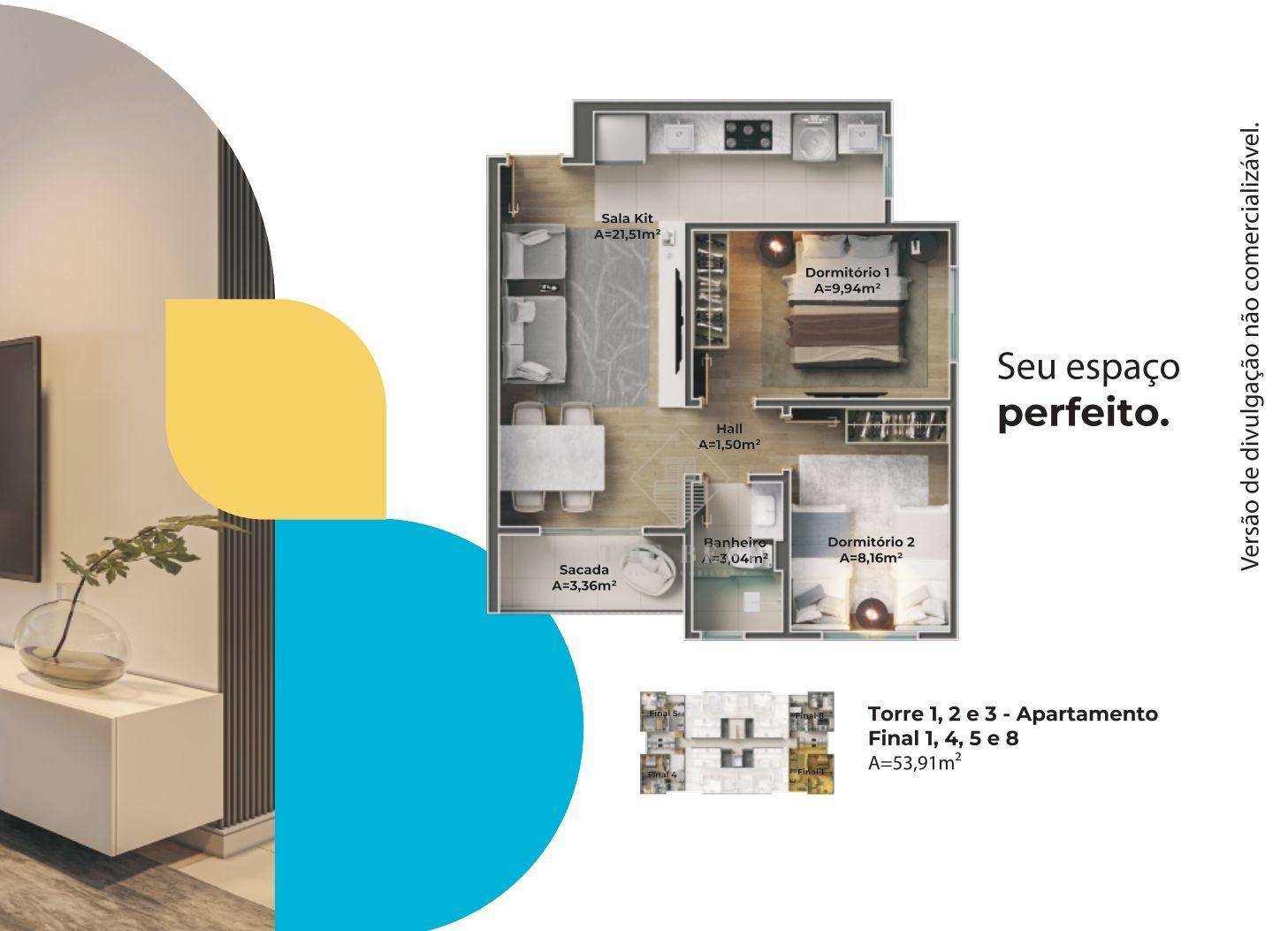 Apartamento à venda com 2 quartos, 53m² - Foto 6