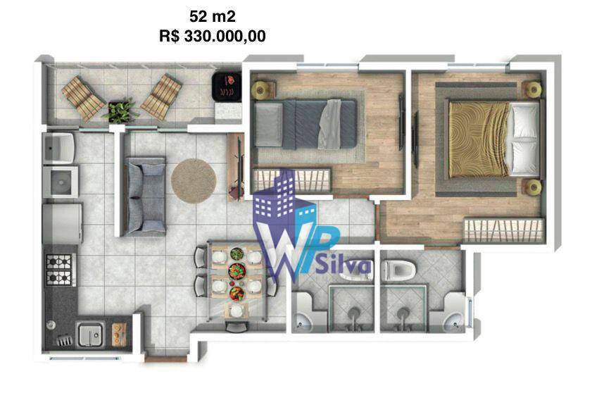 Apartamento à venda com 2 quartos, 52m² - Foto 12