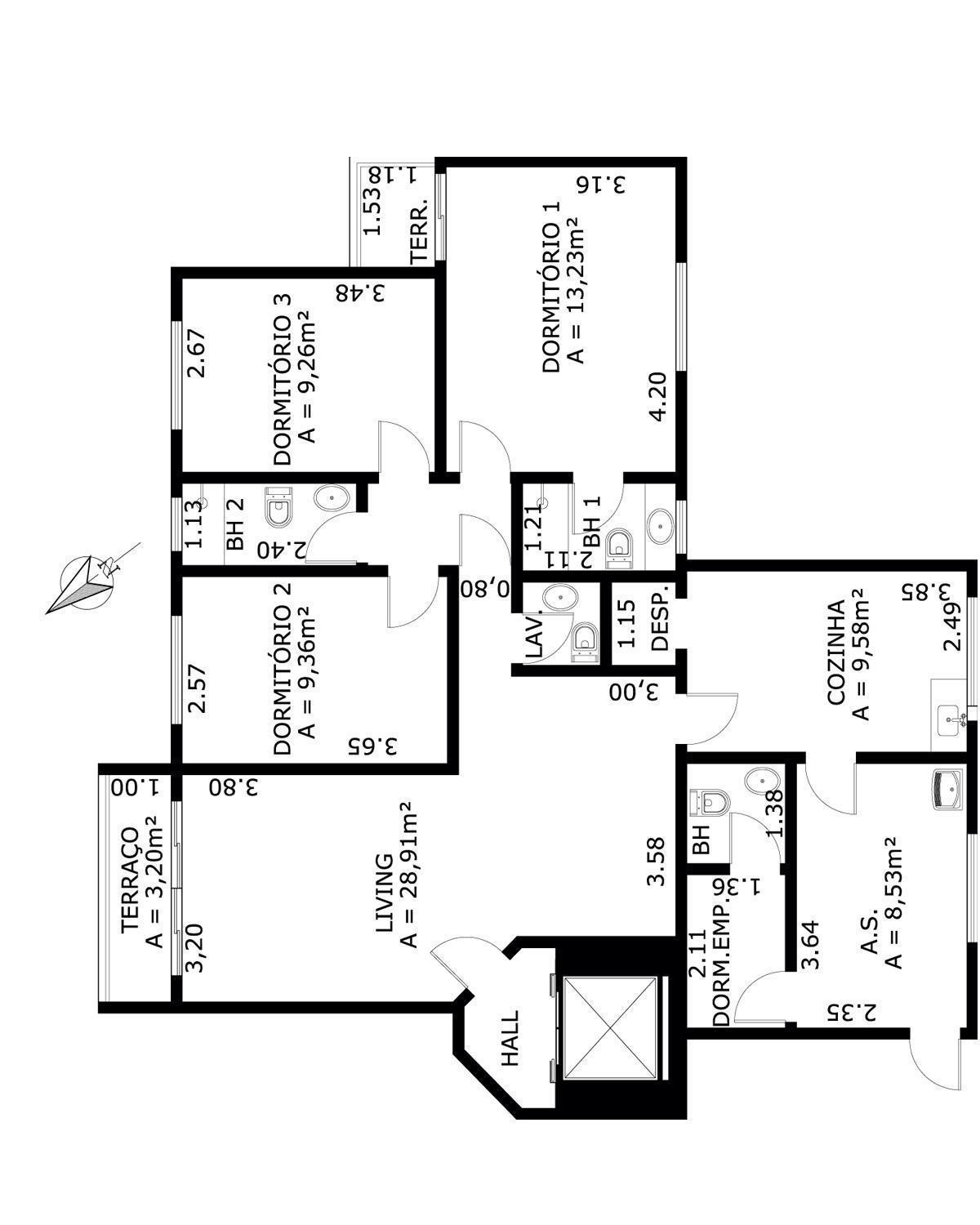 Apartamento à venda com 3 quartos, 110m² - Foto 3