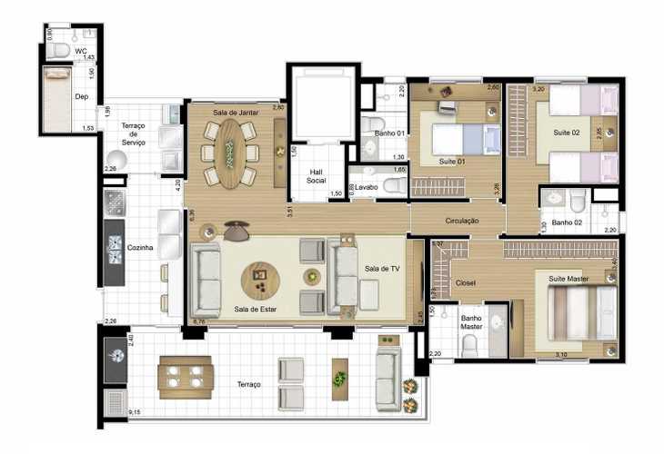 Apartamento à venda com 3 quartos, 250m² - Foto 6