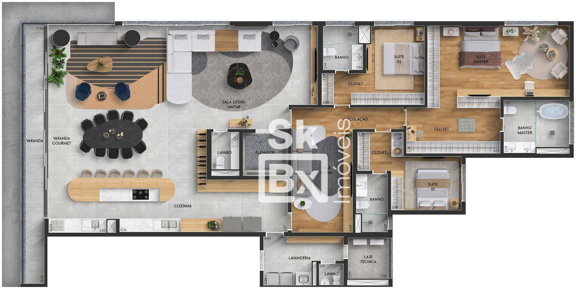 Apartamento à venda com 3 quartos, 277m² - Foto 8