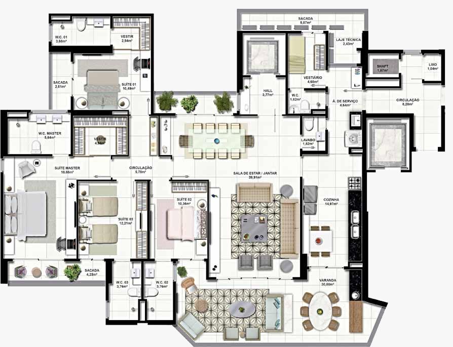 Apartamento à venda com 4 quartos, 231m² - Foto 17