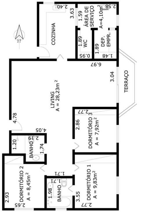 Apartamento à venda com 3 quartos, 192m² - Foto 3