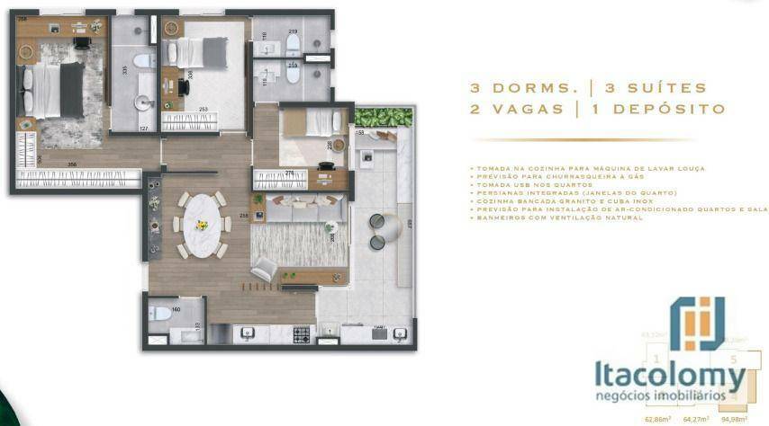 Apartamento à venda com 2 quartos, 98m² - Foto 16