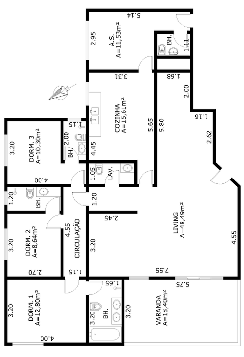 Apartamento à venda com 2 quartos, 106m² - Foto 2