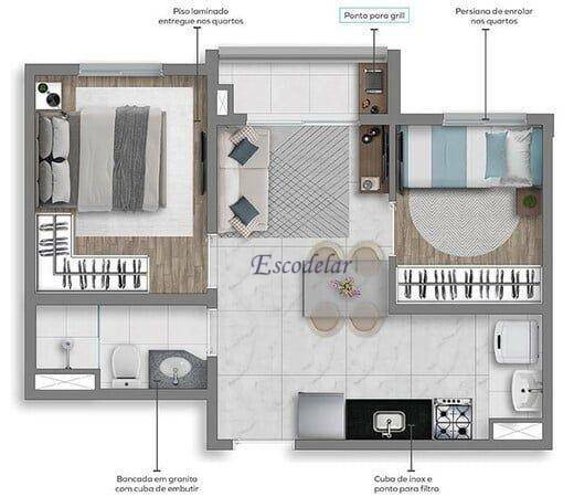 Apartamento à venda com 1 quarto, 24m² - Foto 19