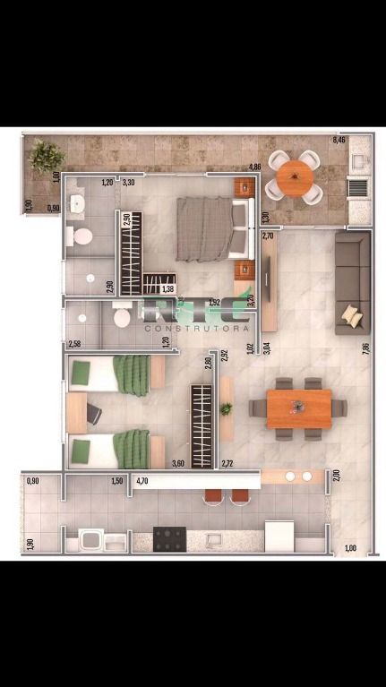 Apartamento à venda com 2 quartos, 83m² - Foto 3