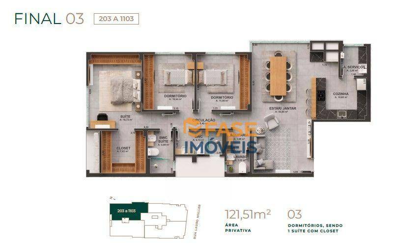 Apartamento à venda com 3 quartos, 121m² - Foto 7