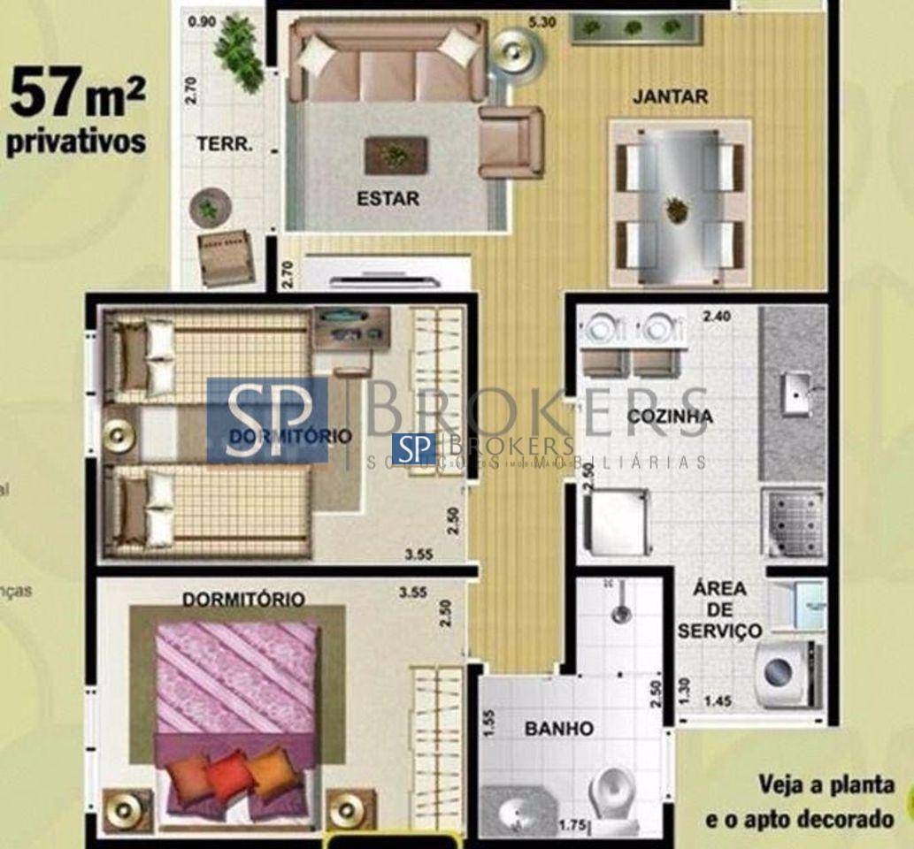 Apartamento à venda com 2 quartos, 57m² - Foto 9