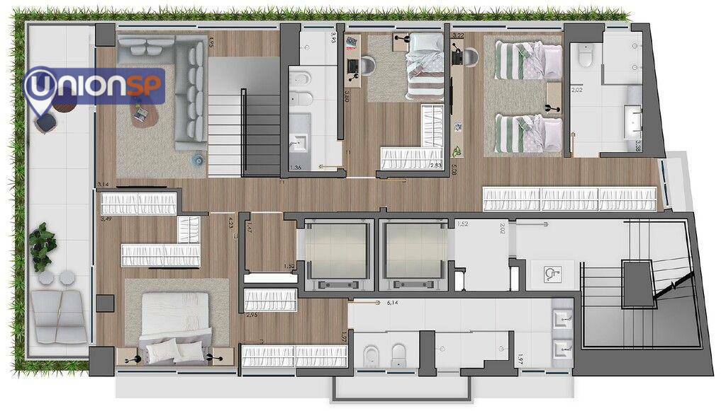 Apartamento à venda com 2 quartos, 162m² - Foto 3