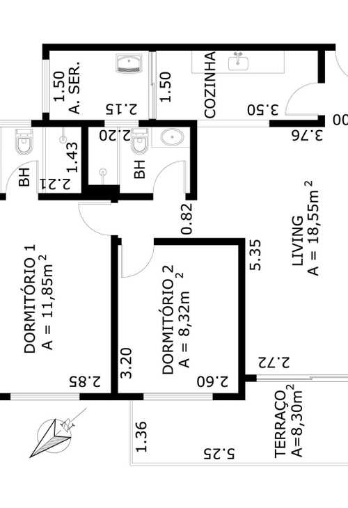 Apartamento à venda com 2 quartos, 71m² - Foto 2