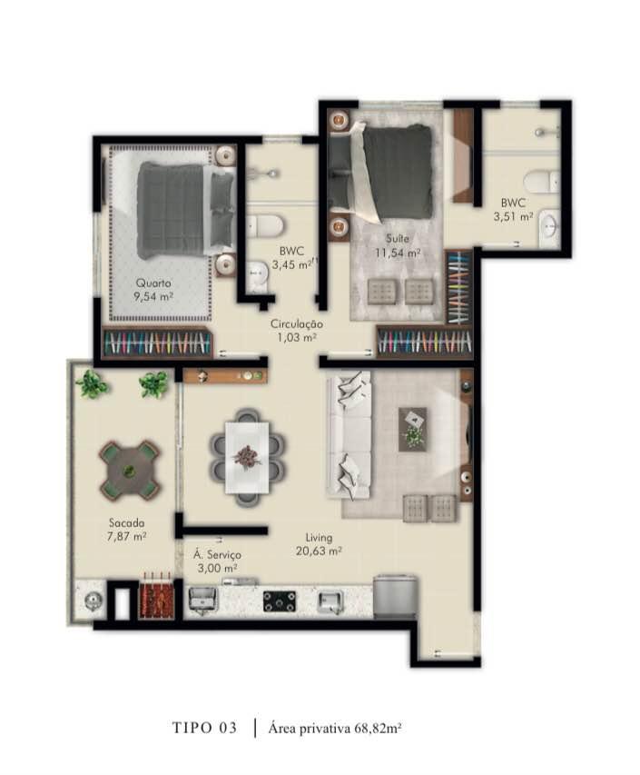 Apartamento à venda com 2 quartos, 69m² - Foto 11