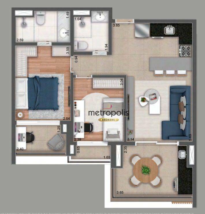 Apartamento à venda com 2 quartos, 69m² - Foto 16