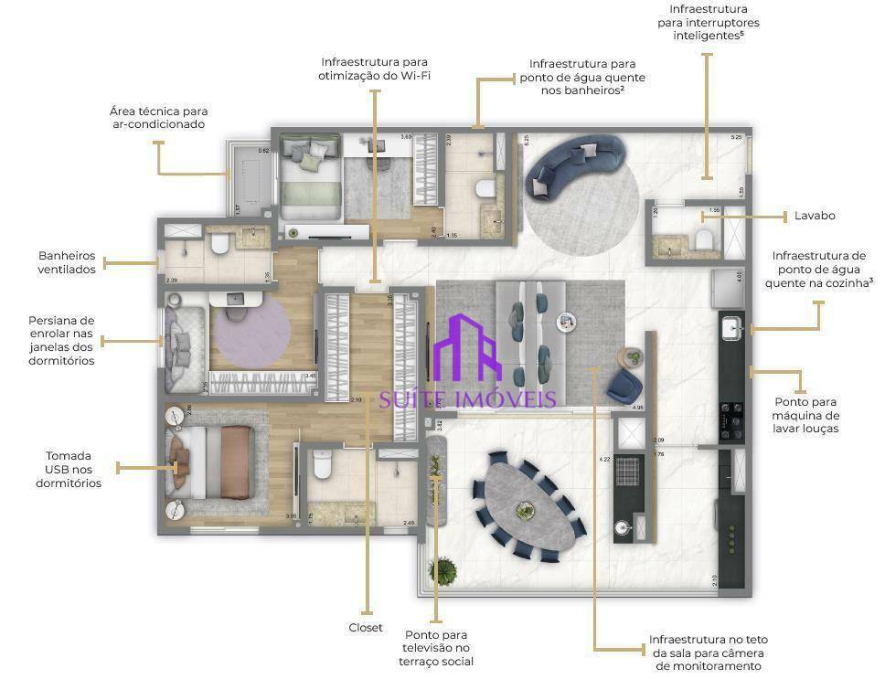 Apartamento à venda com 3 quartos, 90m² - Foto 4