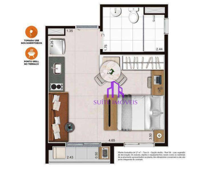 Apartamento à venda com 2 quartos, 38m² - Foto 6