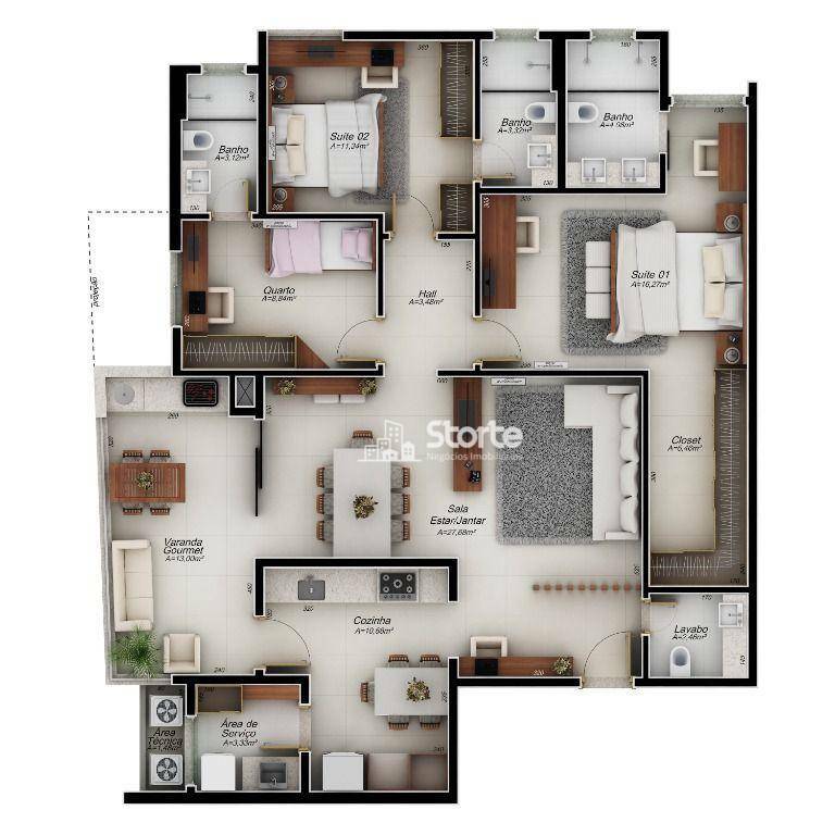 Apartamento à venda com 3 quartos, 131m² - Foto 23