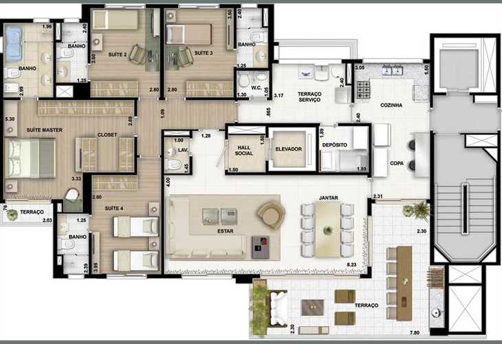 Apartamento à venda com 4 quartos, 310m² - Foto 2