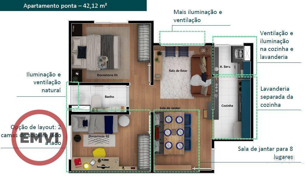 Apartamento à venda com 2 quartos, 42m² - Foto 18