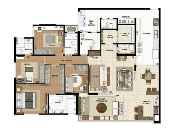 Apartamento à venda com 4 quartos, 178m² - Foto 5