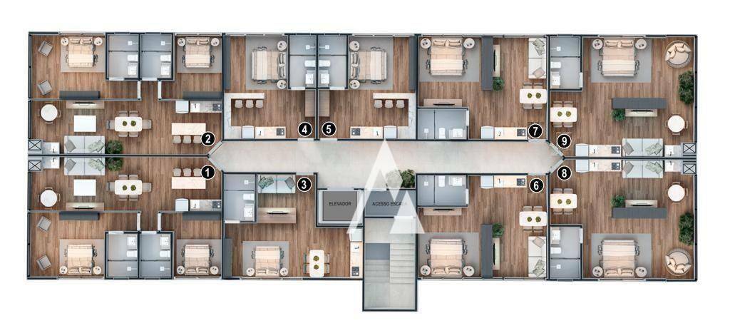 Apartamento à venda com 2 quartos, 56m² - Foto 2