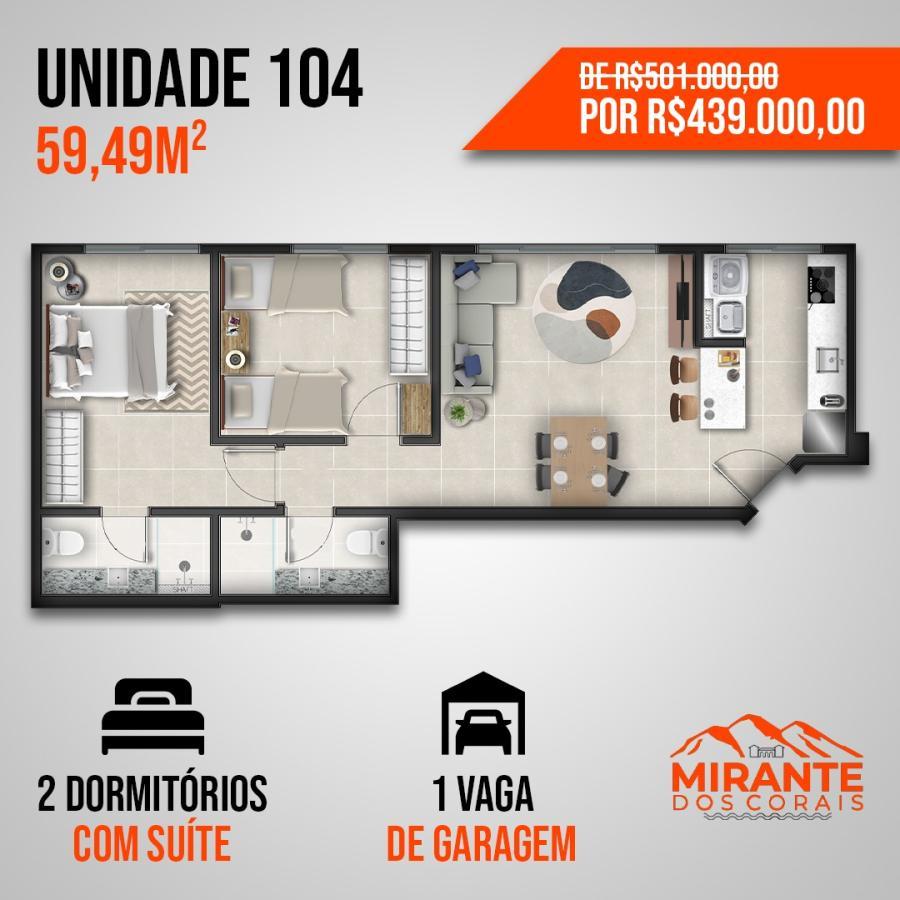 Apartamento à venda com 2 quartos, 59m² - Foto 1