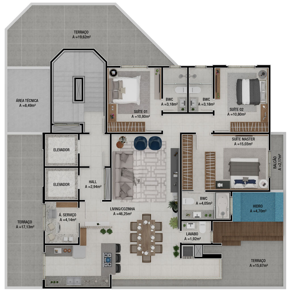 Apartamento à venda com 3 quartos, 121m² - Foto 17