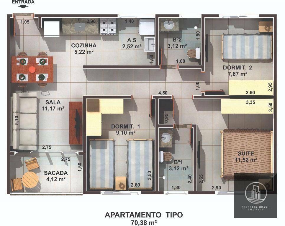 Apartamento à venda com 3 quartos, 70m² - Foto 7