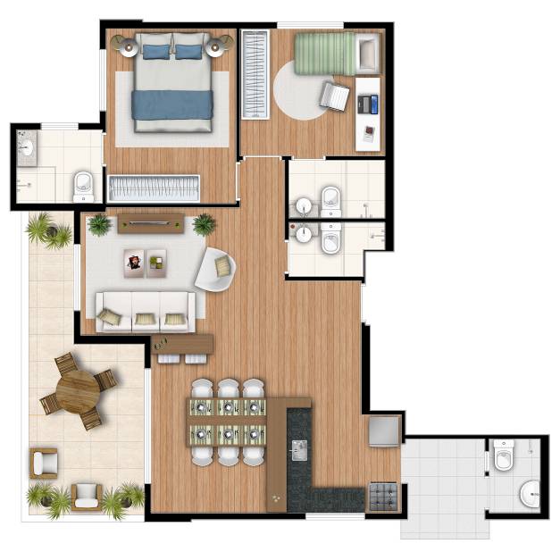 Apartamento à venda com 2 quartos, 68m² - Foto 3