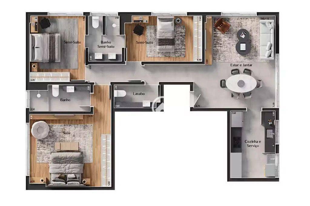 Apartamento à venda com 3 quartos, 114m² - Foto 3