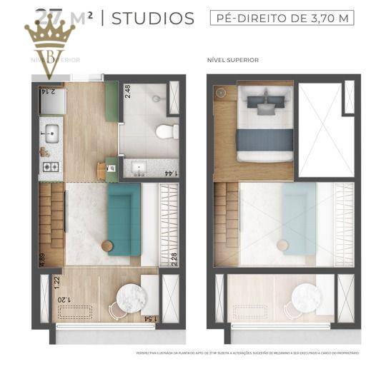 Kitnet e Studio à venda com 1 quarto, 27m² - Foto 2