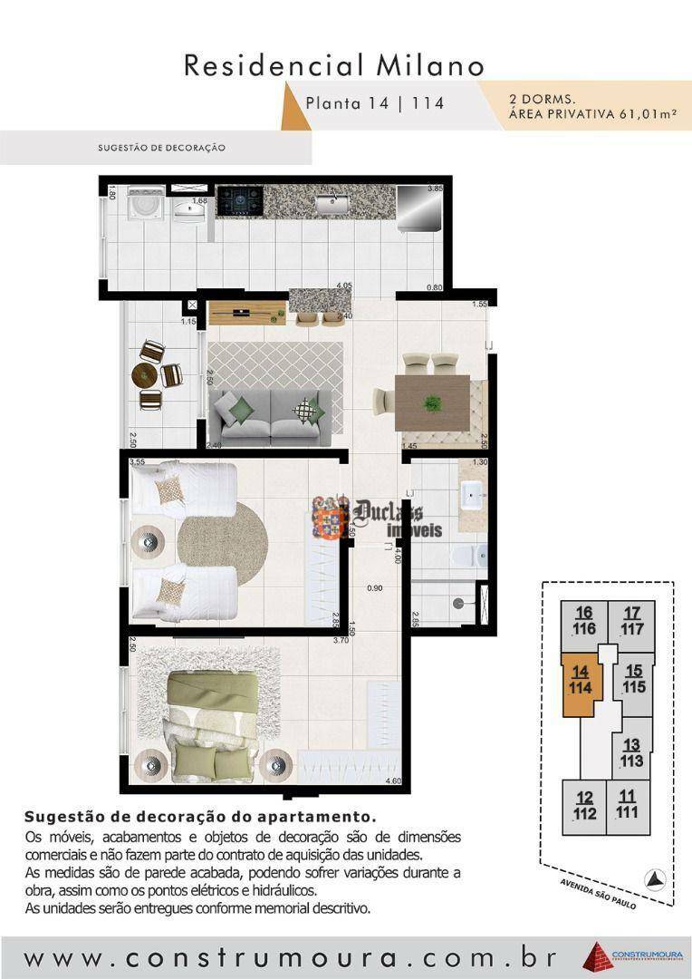 Apartamento à venda com 2 quartos, 61m² - Foto 5