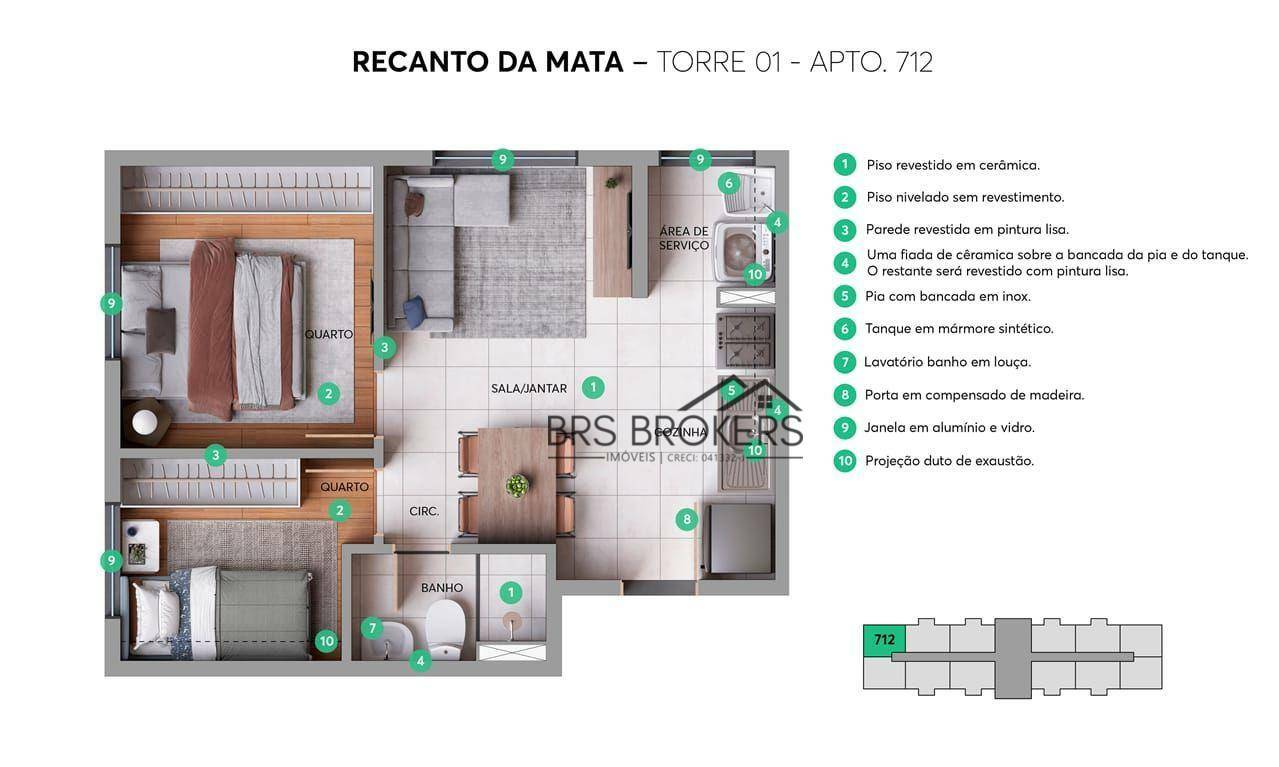 Apartamento à venda com 2 quartos, 35m² - Foto 13