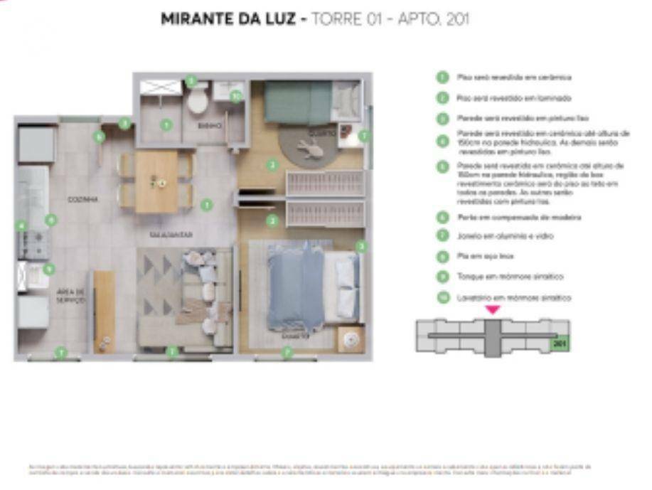 Apartamento à venda com 2 quartos, 40m² - Foto 7