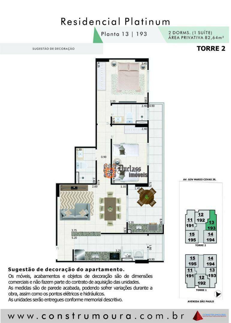 Apartamento à venda com 2 quartos, 82m² - Foto 2