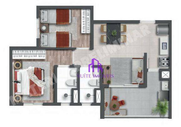 Apartamento à venda com 2 quartos, 47m² - Foto 4