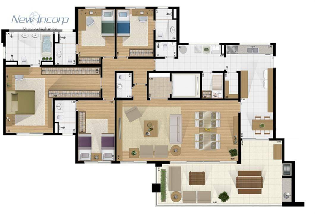 Apartamento à venda com 3 quartos, 196m² - Foto 69