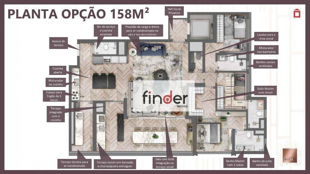 Apartamento à venda com 3 quartos, 158m² - Foto 46