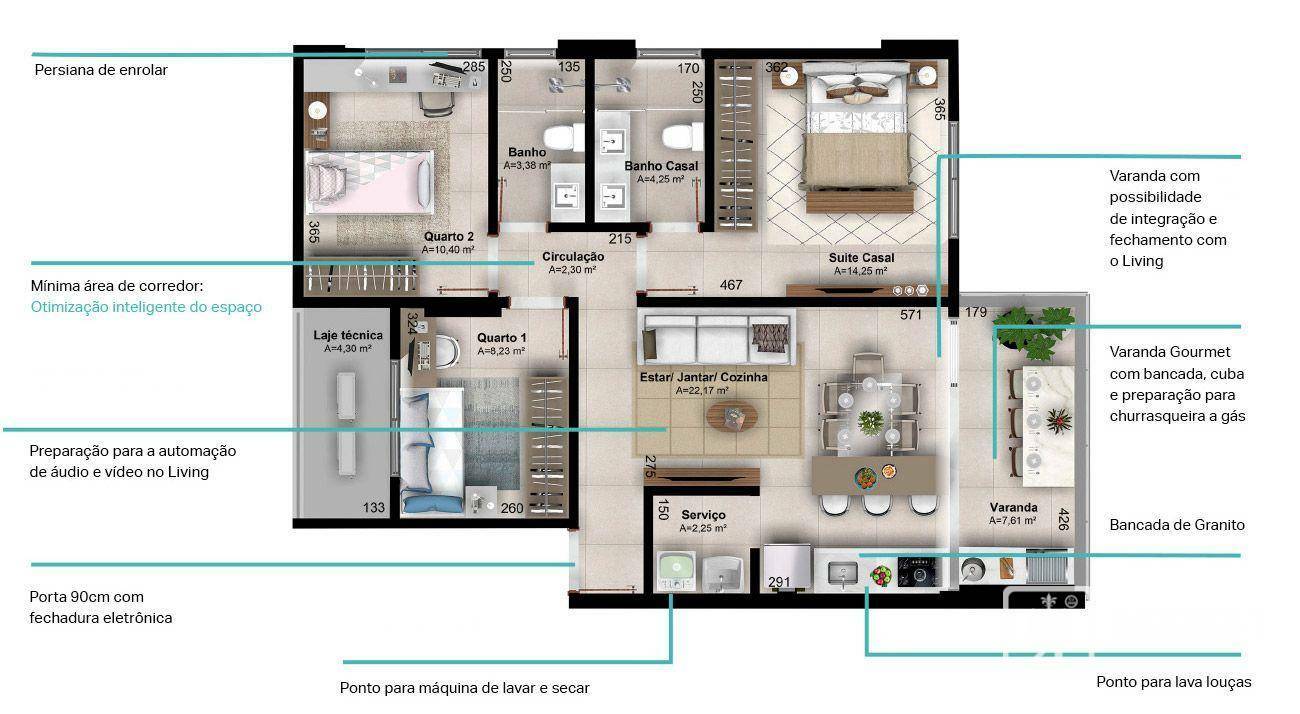 Apartamento, 3 quartos, 92 m² - Foto 2