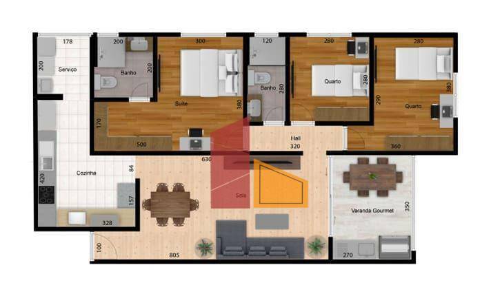 Apartamento à venda com 3 quartos, 100m² - Foto 2