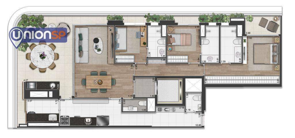 Apartamento à venda com 4 quartos, 193m² - Foto 7