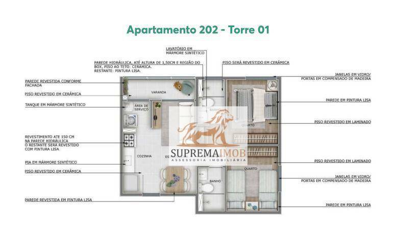 Apartamento à venda com 2 quartos, 43m² - Foto 14