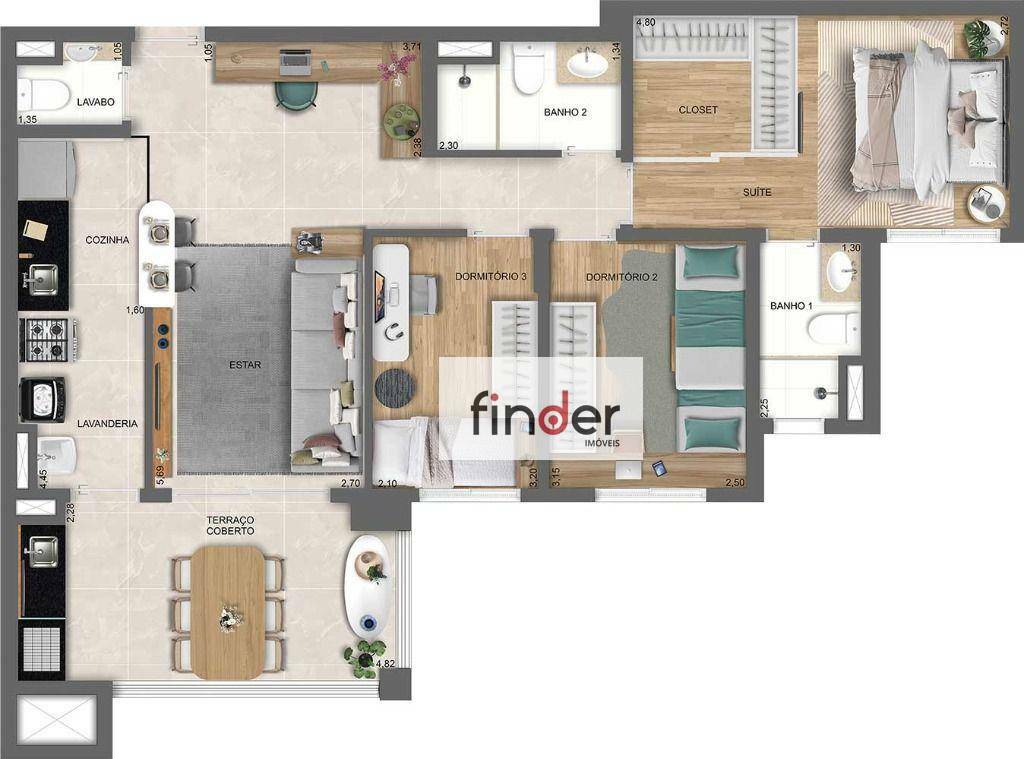 Apartamento à venda com 2 quartos, 80m² - Foto 62