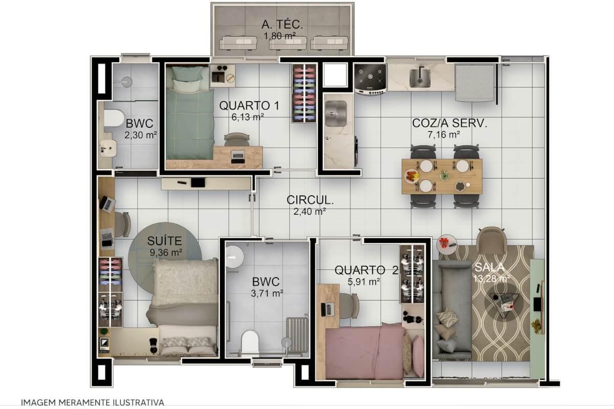 Apartamento à venda com 2 quartos, 45m² - Foto 8