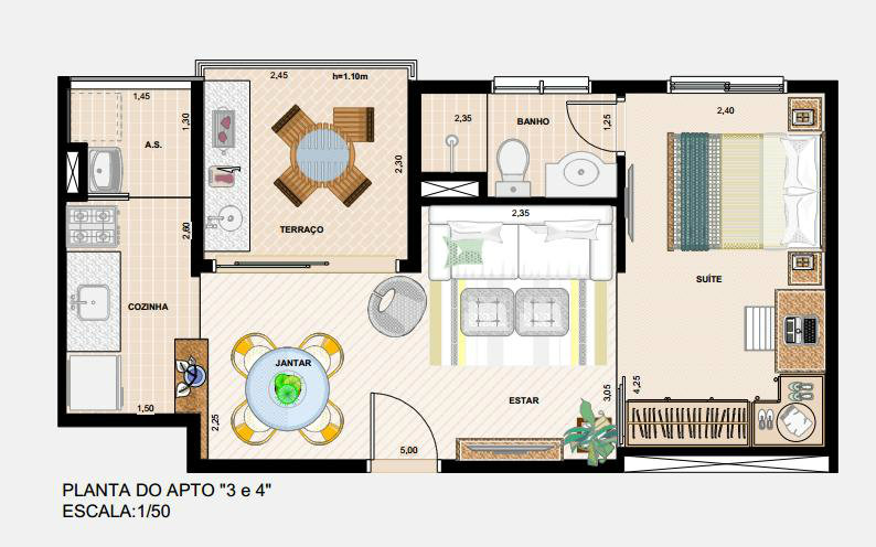 Apartamento à venda com 1 quarto, 43m² - Foto 4